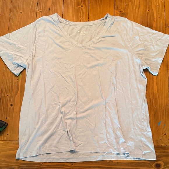 Ava+ viv Light Blue V-Neck T-Shirt - Picture 2 of 9
